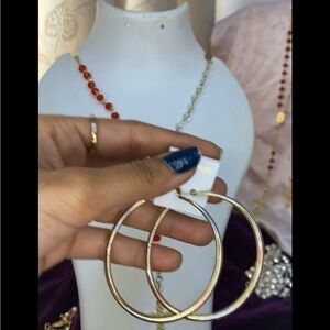 Stylish Gold and Silver Hoop Earrings